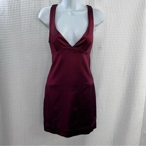TEN by Babaton ladies Burgundy satin Sleeveless Dress size 12